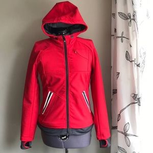 Arhleta red winter wind breaker fleece size small